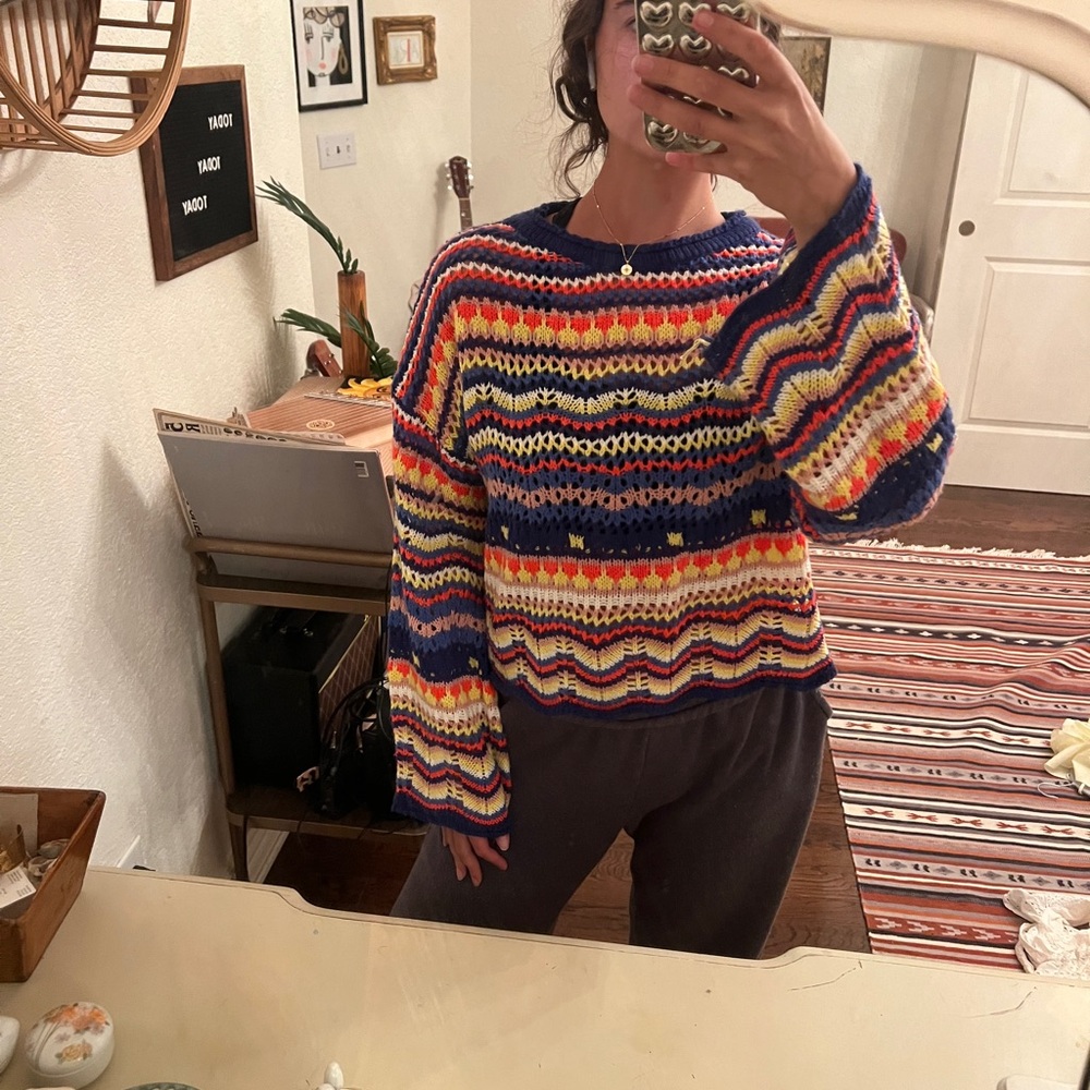 VERGE GIRL Colorful Striped Sweater